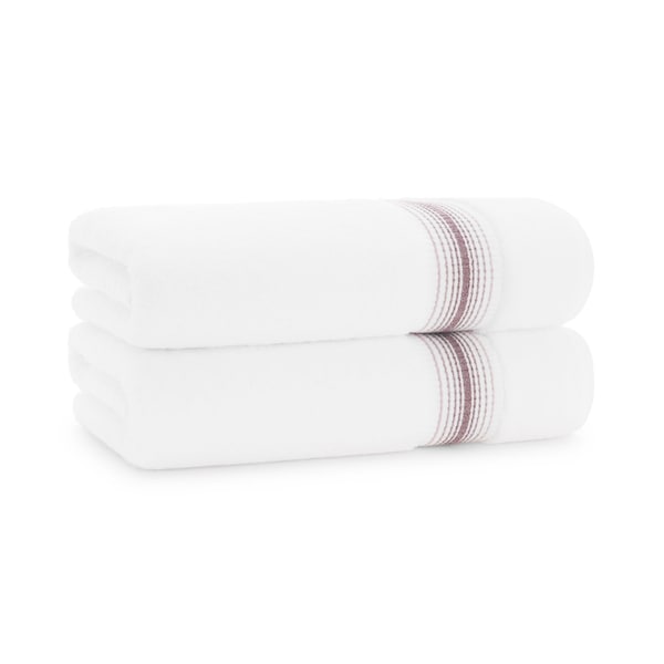 Monarch Brands Turkish Bath Towels, 30in x 60in, Striped , Rose, 2PK - PNP-BT-STT-3060-18-RSE