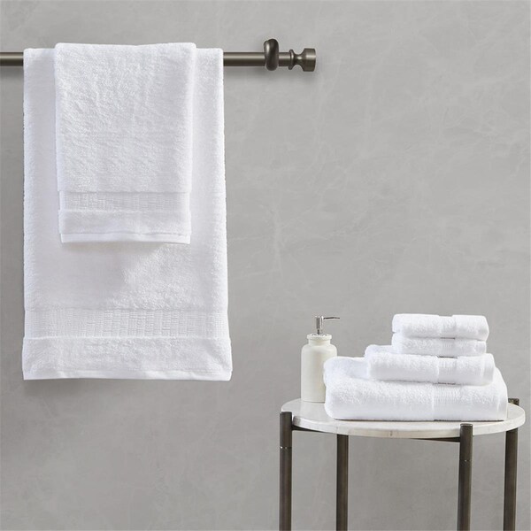 Madison Park White 100 Percent Cotton Towel Set, 6 Piece - MPS73-425