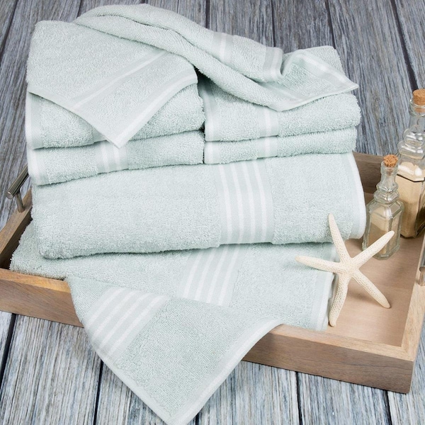 Bedford Home Rio 8 Piece Cotton Towel Set - Seafoam - 67A-53598