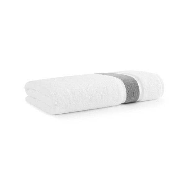 Monarch Brands Aegean Recycled Bath Sheet 35in x 70in - Stripe, Dark Sage Green - P-BS-RT-3570-DG
