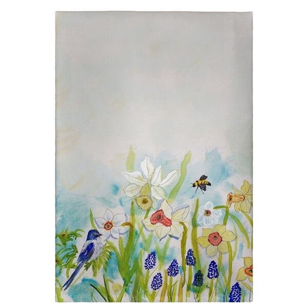 Betsy Drake Betsy Drake GT167 Birds & Daffodils Guest Towel - 20 x 20 in. - GT167