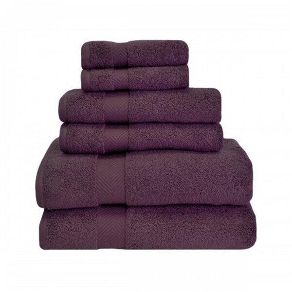Superior Zero Twist Cotton Towel Set - Grape Seed- 6 Pieces - ZT 6 PC SET GS