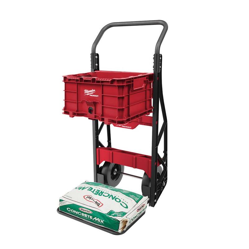 Milwaukee PACKOUT 20 in. 2-Wheel Utility Cart with (3) PACKOUT Tool Storage Crates - 48-22-8415-48-22-8440x3