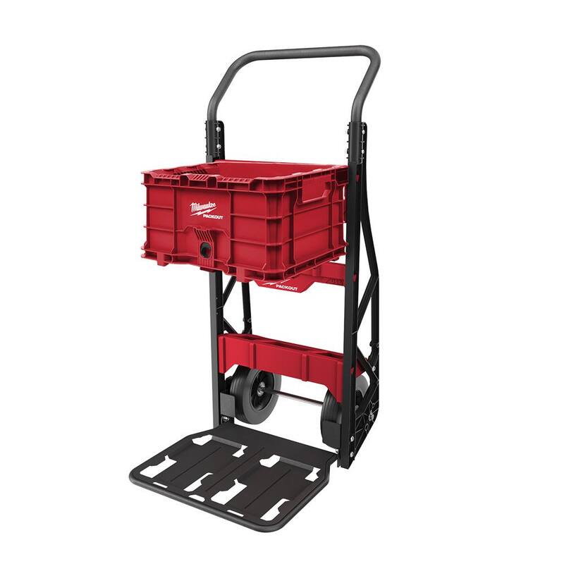 Milwaukee PACKOUT 20 in. 2-Wheel Utility Cart with (3) PACKOUT Tool Storage Crates - 48-22-8415-48-22-8440x3