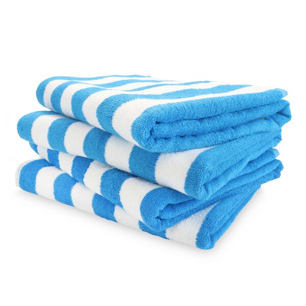 Monarch Brands California Cabana Towels, 30in x 70in, Blue, 24PK - CABANA-BL-CS