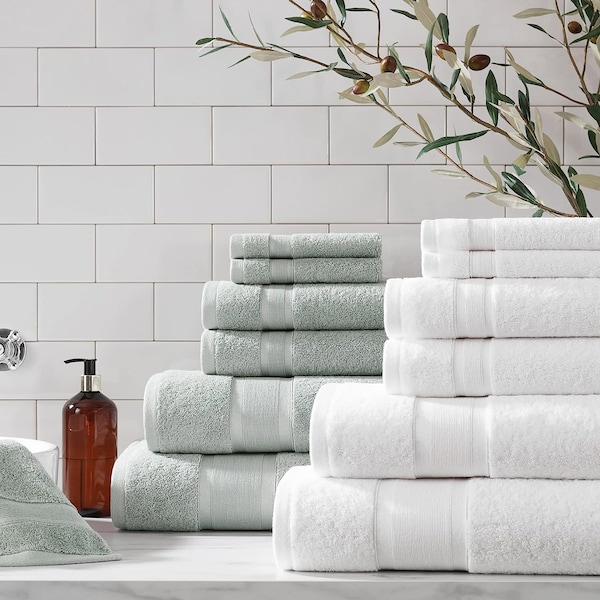 Monarch Brands Aegean Recycled Washcloths 13in x 13in - Solid, White, 8PK - P-WC-RO-1313-WH