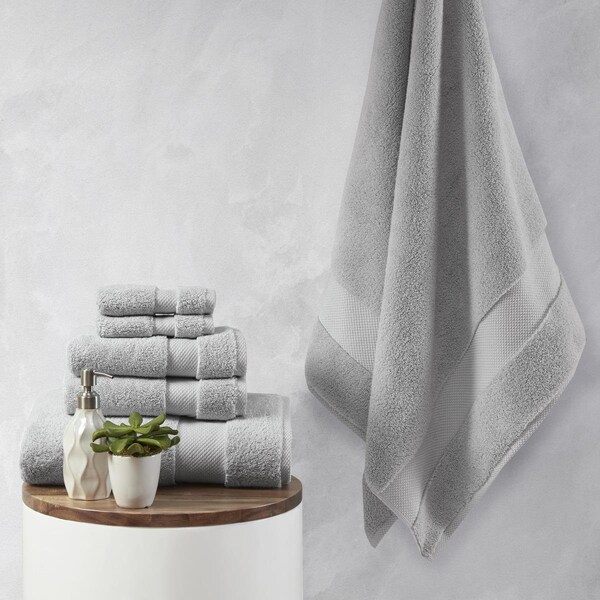 Madison Park Grey 100 Percent Cotton Towel Set, 6 Piece - MPS73-435