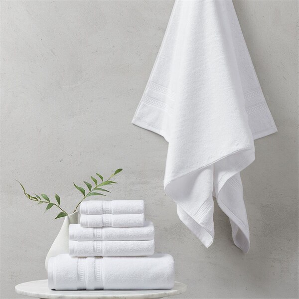 Beautyrest White 100 Percent Cotton Feather Soft Towel Set, 6 Piece - BR73-2435