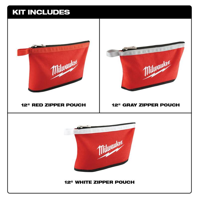 Milwaukee 15 in. PACKOUT Tool Backpack with 3-Pack Zipper Tool Bags - 48-22-8301-48-22-8193