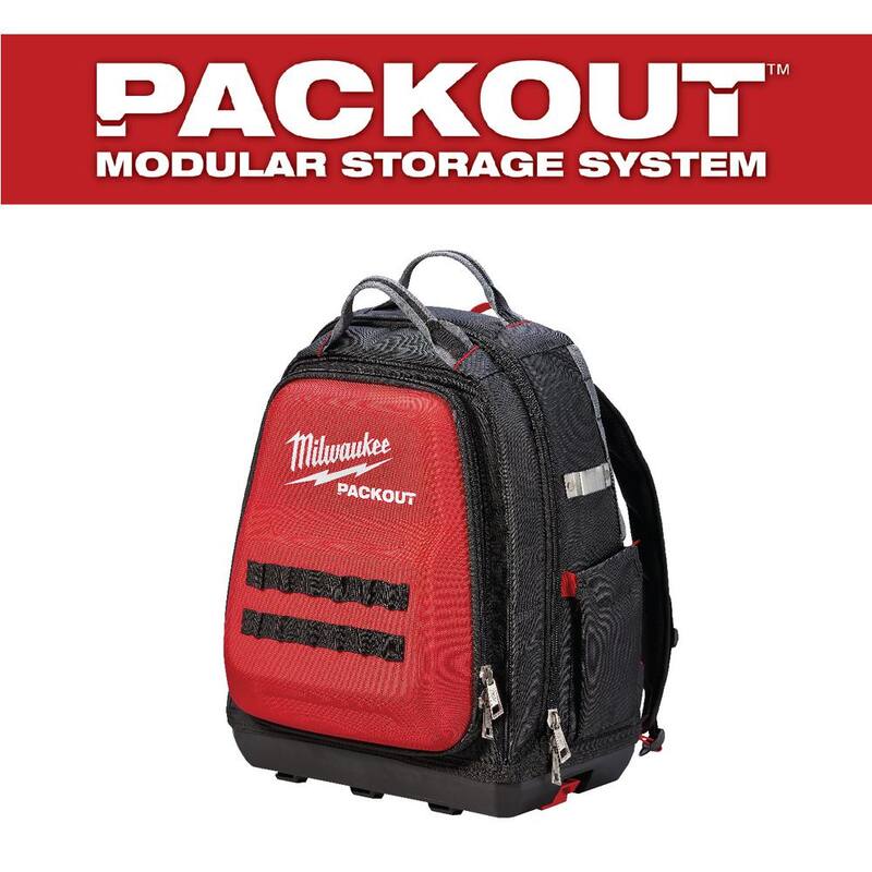 Milwaukee 15 in. PACKOUT Tool Backpack with 3-Pack Zipper Tool Bags - 48-22-8301-48-22-8193
