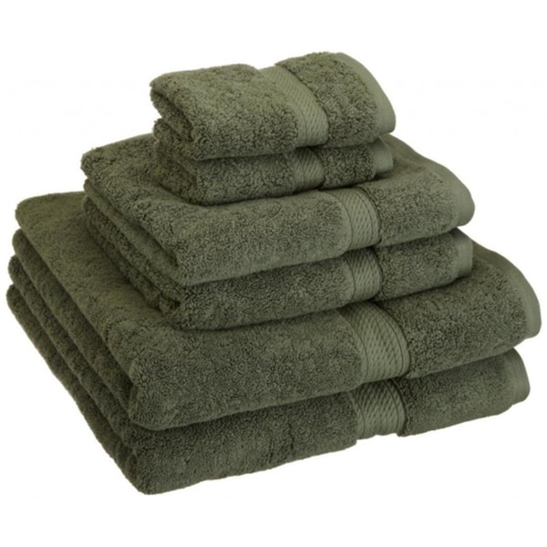 Superior 900GSM Egyptian Cotton 6-Piece Towel Set  Forest Green - 900GSM 6 PC SET FG