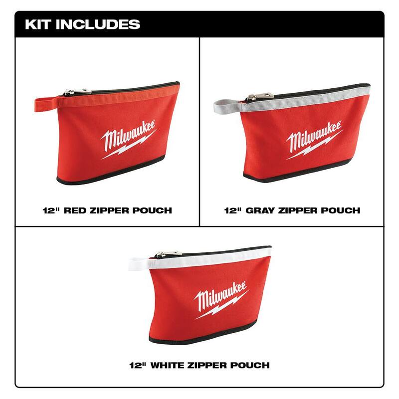 Milwaukee 15 in. PACKOUT Tool Bag/Tote with Zipper Tool Bags in Multi-Color (3-Pack) - 48-22-8321-48-22-8193