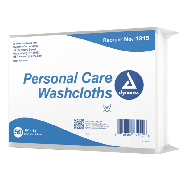 Dynarex Personal Care Washcloths 10"x 13" - 1315