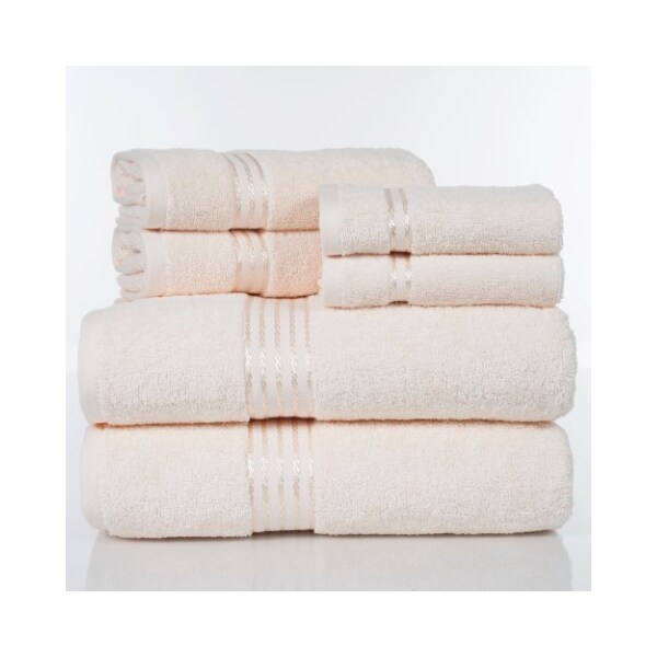 Hastings Home Hastings Home 100 percent Cotton Hotel 6 Piece Towel Set - Ivory - 196312YHD