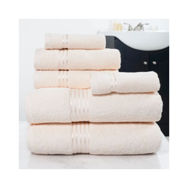 Hastings Home Hastings Home 100 percent Cotton Hotel 6 Piece Towel Set - Ivory - 196312YHD