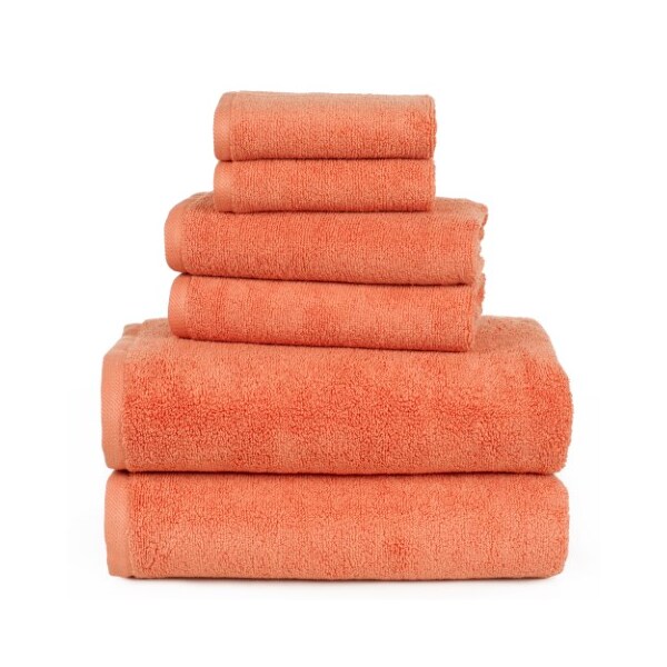 Hastings Home 6-piece 100-percent Cotton Towel Set with 2 Bath Towels, 2 Hand Towels and 2 Washcloths (Brick) - 228291FGG