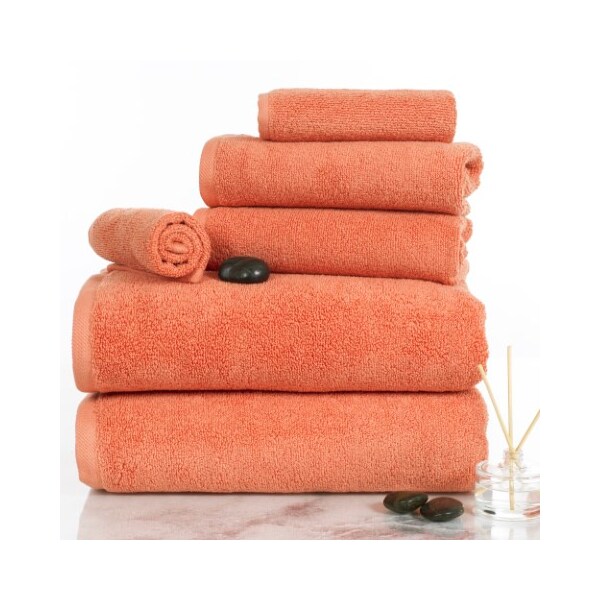 Hastings Home 6-piece 100-percent Cotton Towel Set with 2 Bath Towels, 2 Hand Towels and 2 Washcloths (Brick) - 228291FGG
