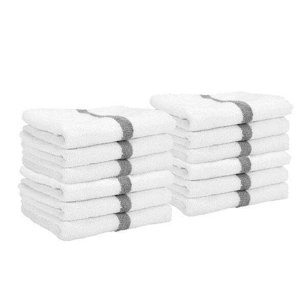 Monarch Brands Gym Power Hand Towels - 16in x 27in 0, Gray, 120PK - PWR-1627-3GYCS-CS