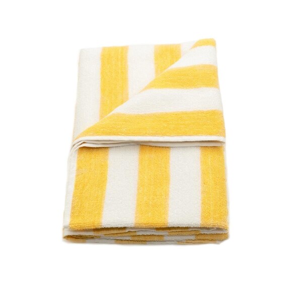 Rifz GOC Cotton Vat Dyed Stripes Pool Towel, Yellow , 6PK - GOCY30609006