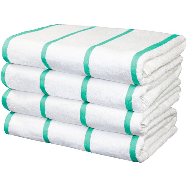 Monarch Brands Las Rayas Towels, 30in x 60in, Green, 24PK - BT-HS3060-15GR-CS