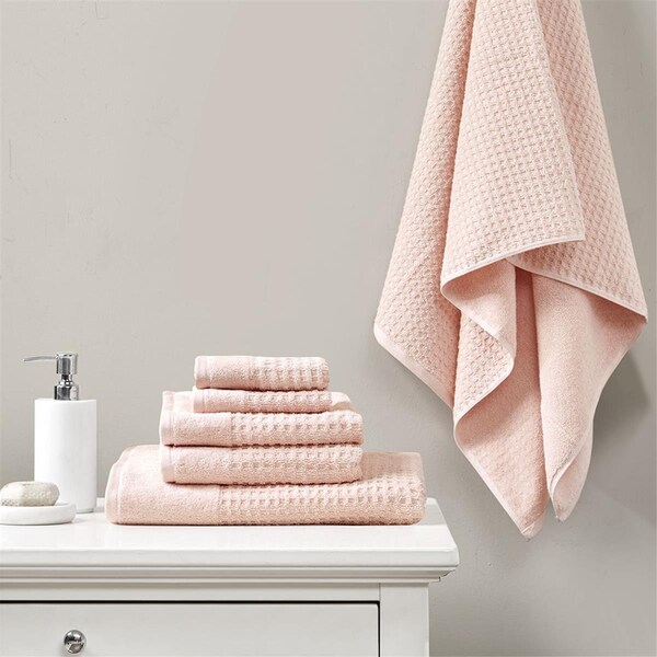 Madison Park Pink 100 Percent Cotton Towel Set, 6 Piece - MP73-6220