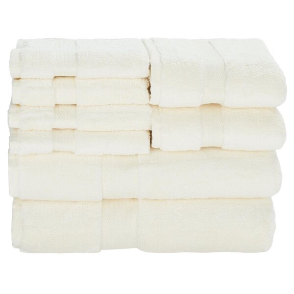 Safavieh Super Plush Towel Bundle, Ivory - 8 Piece - TWL1850B