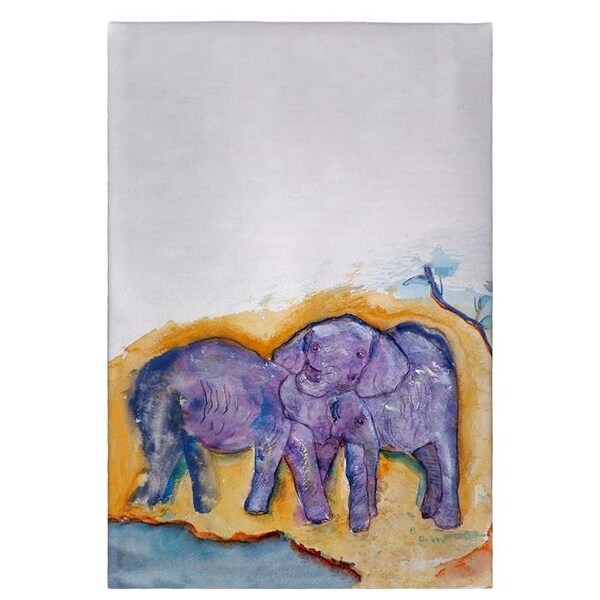 Betsy Drake Betsy Drake GT412 Elephants Guest Towel - 20 x 20 in. - GT412