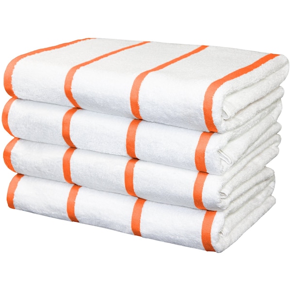 Monarch Brands Las Rayas Towels - Orange, 4PK - PNP-BT-HS3060-15OR