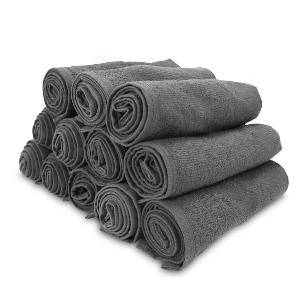 Monarch Brands Salon Towels , Charcoal, 12PK - P-BB-1628-3CHA