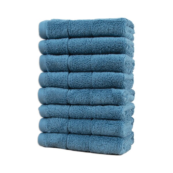 Aston & Arden Turkish SOLID Blue  Washcloths , 8PK - WC-TS-1313-1.75-CBL