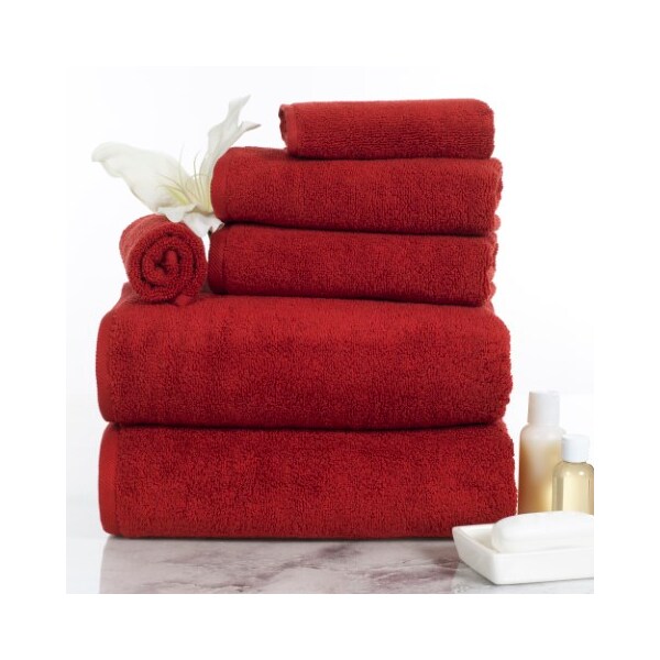 Hastings Home 6-piece 100-percent Cotton Towel Set with 2 Bath Towels, 2 Hand Towels and 2 Washcloths (Burgundy) - 833069XXT