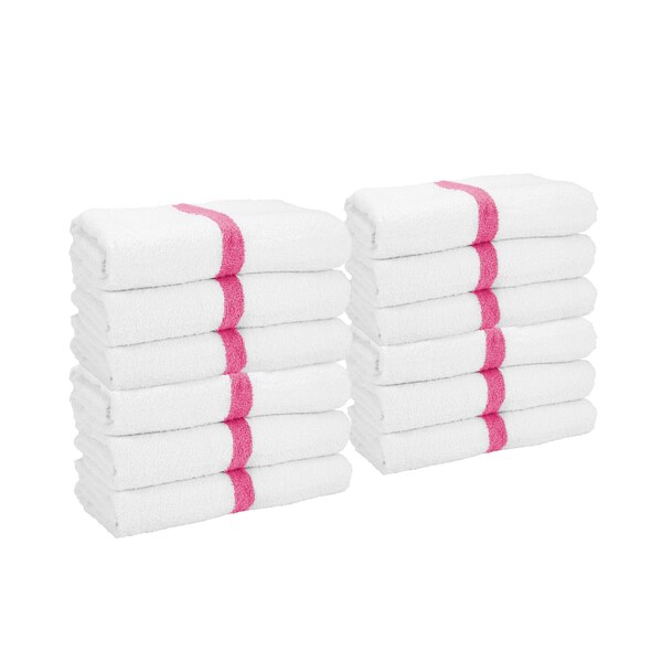 Monarch Brands Gym Power Bath Towels, 22in x 44in, Pink, 60PK - PWR-2244-6PKCS-CS