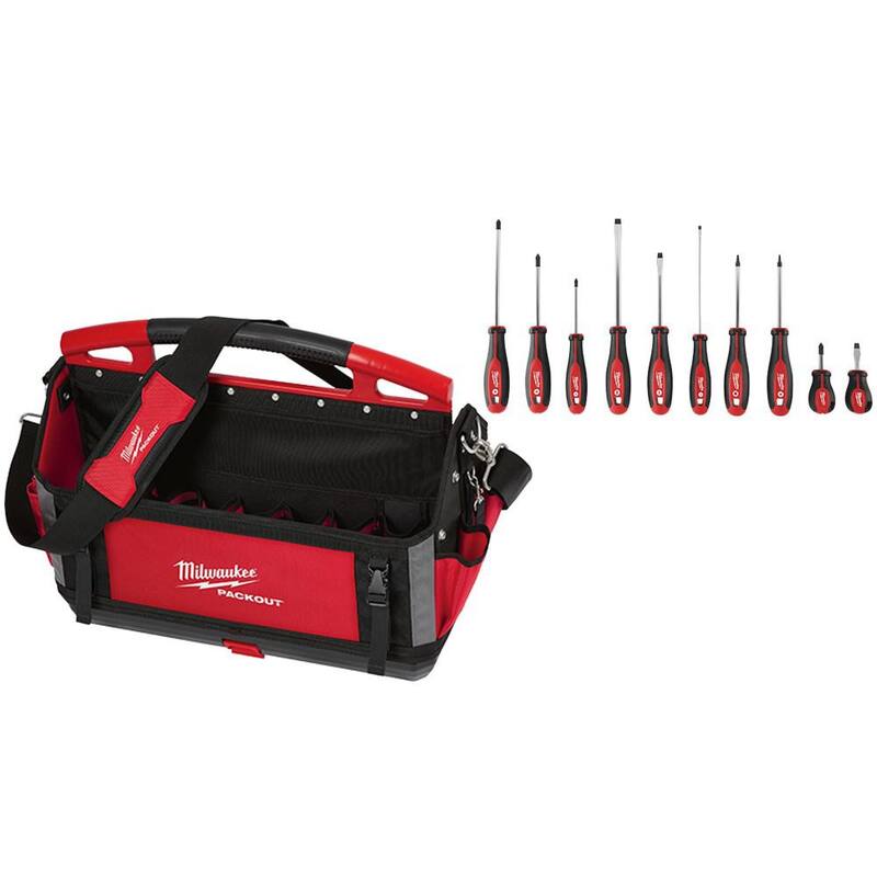 Milwaukee 20 in. PACKOUT Tote with Screwdriver Set (11-Piece) - 48-22-8320-48-22-2710