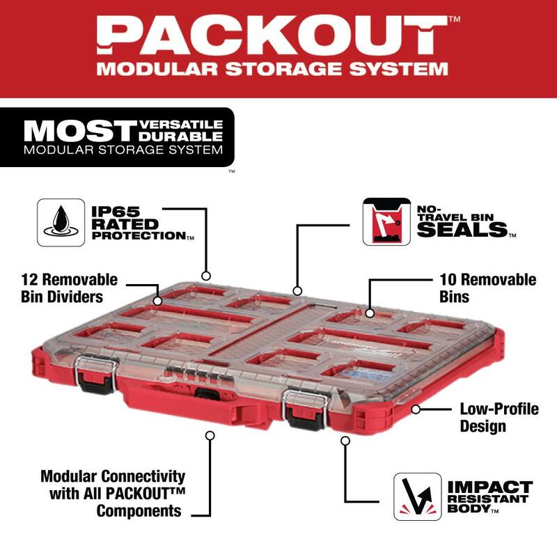Milwaukee PACKOUT 11-Compartment Low-Profile Small Parts Organizer (5-Pack) - 48-22-8431x5