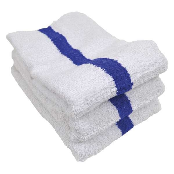 R & R Textile Pool Towel, 22x44 In., Striped, PK12 - 62270