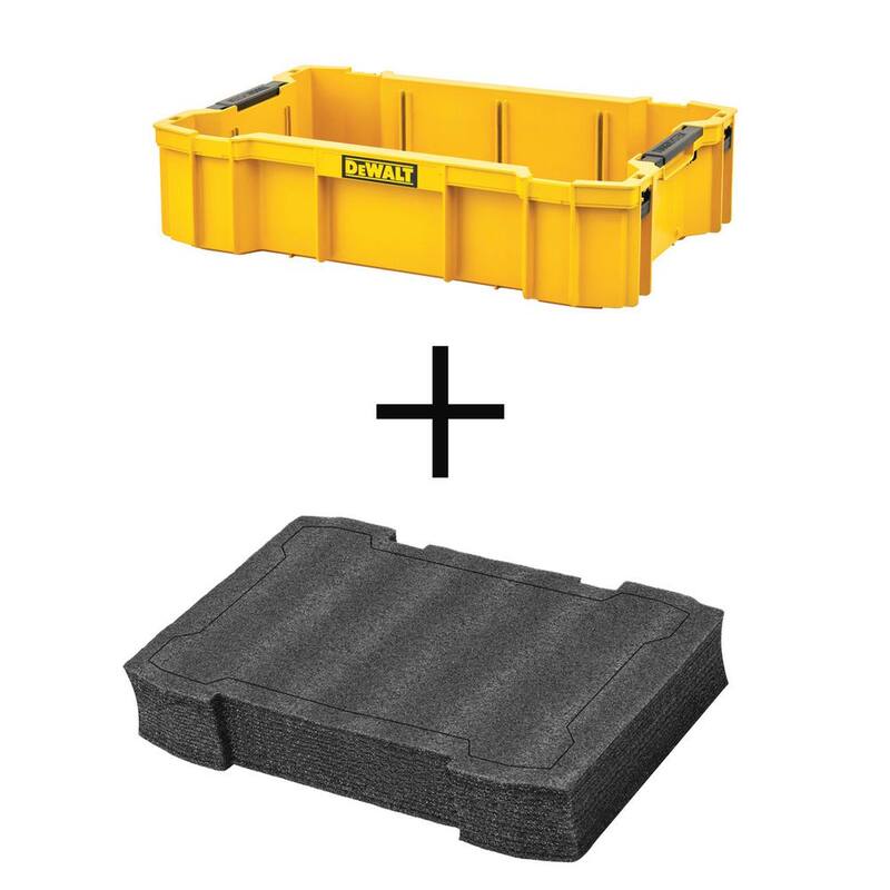 DEWALT TOUGHSYSTEM 2.0 Deep Tool Tray and TOUGHSYSTEM 2.0 Deep Foam Tool Drawer Liner Insert - DWST08120W08121