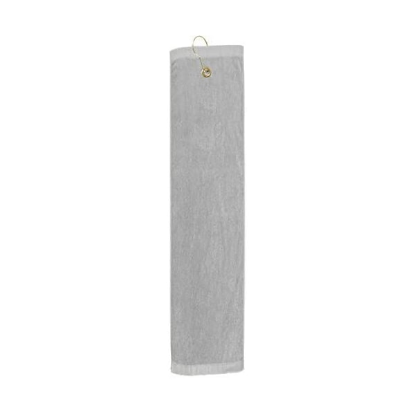 Towelsoft Premium 16 inch x 26 inch Velour Golf Towel with Tri-fold Hook & Grommet Placement-Silver - GOLF-GV1201TR-SLVR