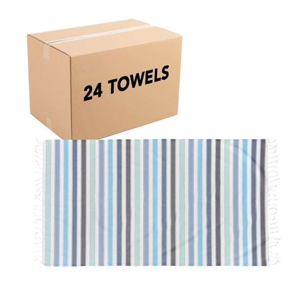 Monarch Brands Sandfree Turkish Beach Towels, Cool, 24PK - SNDFREE-COOL-CS