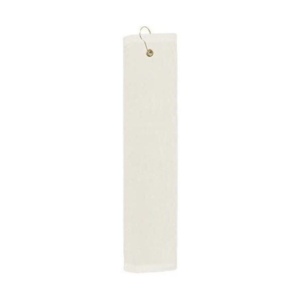Towelsoft Premium 16 inch x 26 inch Velour Golf Towel with Tri-fold Hook & Grommet Placement-Beige - GOLF-GV1201TR-BEIG