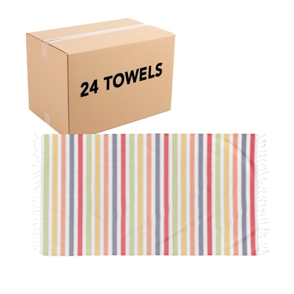 Monarch Brands Sandfree Turkish Beach Towels, Fun, 24PK - SNDFREE-FUN-CS