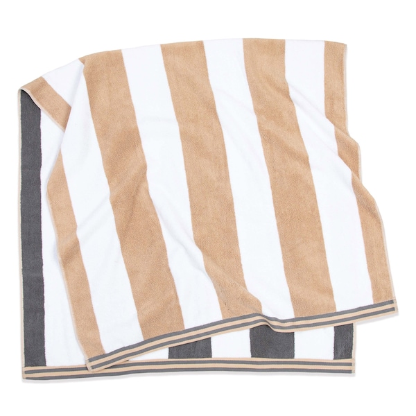 Monarch Brands Aston & Arden Reversible Beach Towel - Grey/Tan - PNP-REV-CABANA-GY/TN