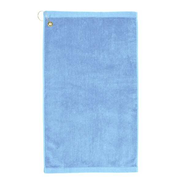 Towelsoft Premium 16 inch x 26 inch Velour Golf Towel with Corner Hook &Grommet Placement-Light Blue - GOLF-GV1201CL-LGHTBLU