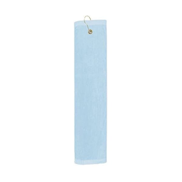 Towelsoft Premium 16 inch x 26 inch Velour Golf Towel with Tri-fold Hook & Grommet Placement-Light Blue - GOLF-GV1201TR-LGTBLU