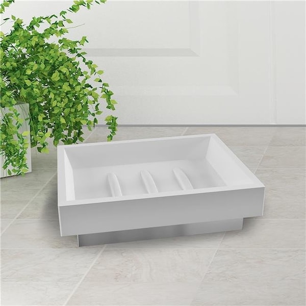 Nusteel NuSteel PURE3H Pure Ceramic with Metal Chrome Trim Soap Dish - PURE3H