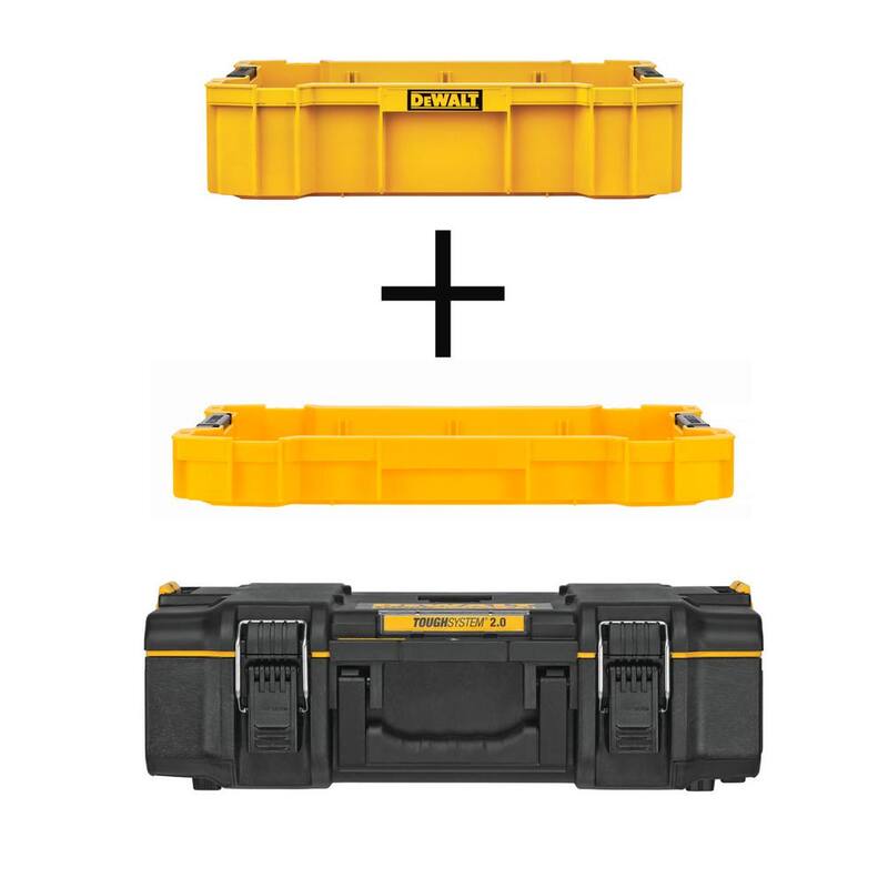DEWALT TOUGHSYSTEM 2.0 22 in. Deep Tool Tray, TOUGHSYSTEM 2.0 Shallow Tool Tray and TOUGHSYSTEM 2.0 22 in. Small Tool Box - DWST08120W11065