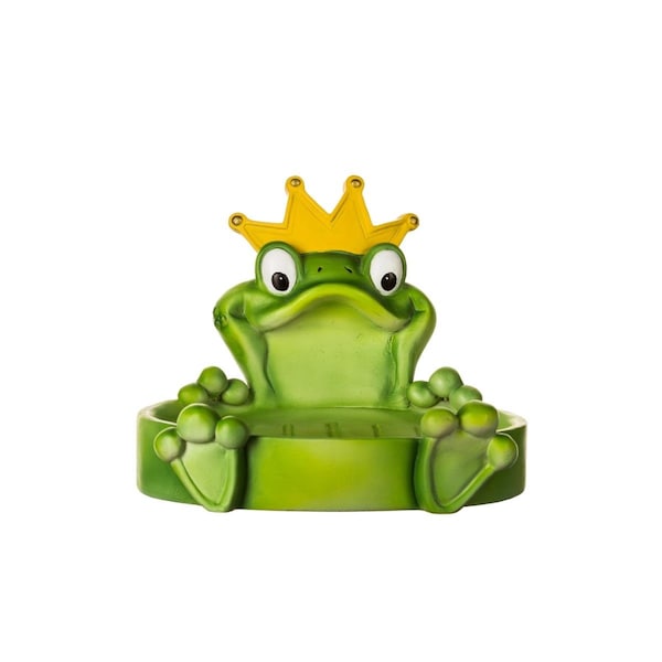 Designed To Furnish Princess Camryn Frog Soap Dish & Trinket Holder, Green & Yellow - DE2527434