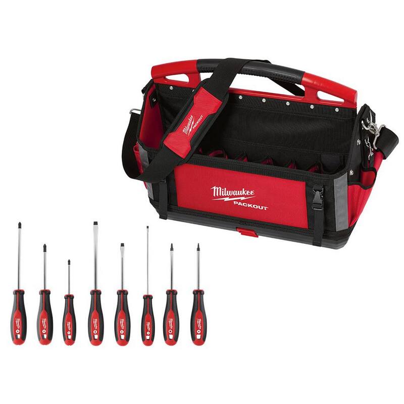 Milwaukee 20 in. PACKOUT Tote with Screwdriver Set (8-Piece) - 48-22-8320-48-22-2718