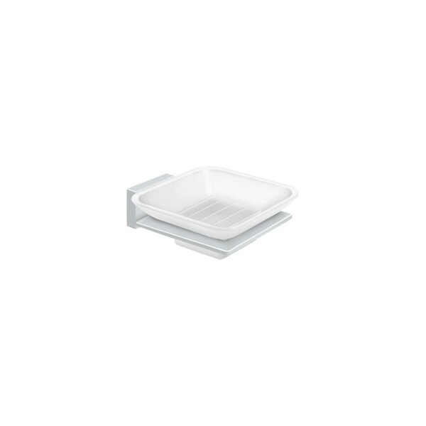 Deltana Frosted Glass Soap Dish 55D Series Bright Chrome Finish - 55D2012-26