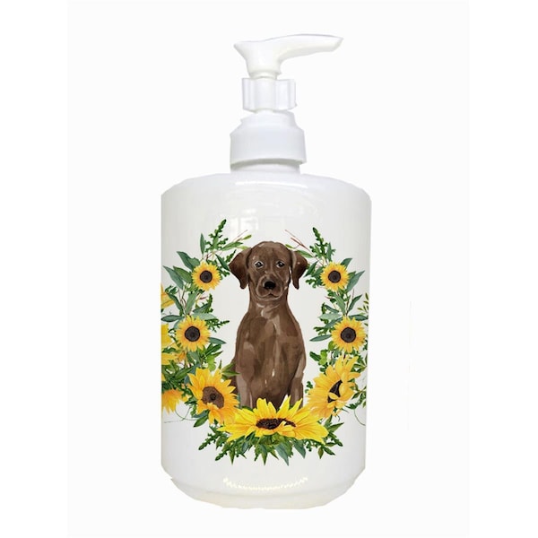 Carolines Treasures Chocolate Labrador Retriever Ceramic Soap Dispenser - CK2921SOAP
