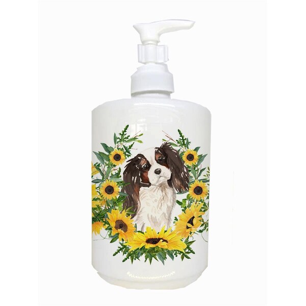 Carolines Treasures Tricolor Cavalier Spaniel Ceramic Soap Dispenser - CK2918SOAP